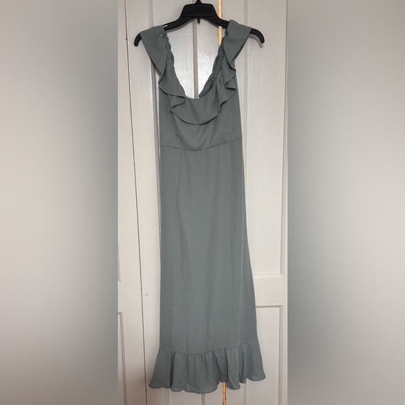 Show Me Your MuMu Alexis Midi Dress in Light Blue - Picture 7 of 10